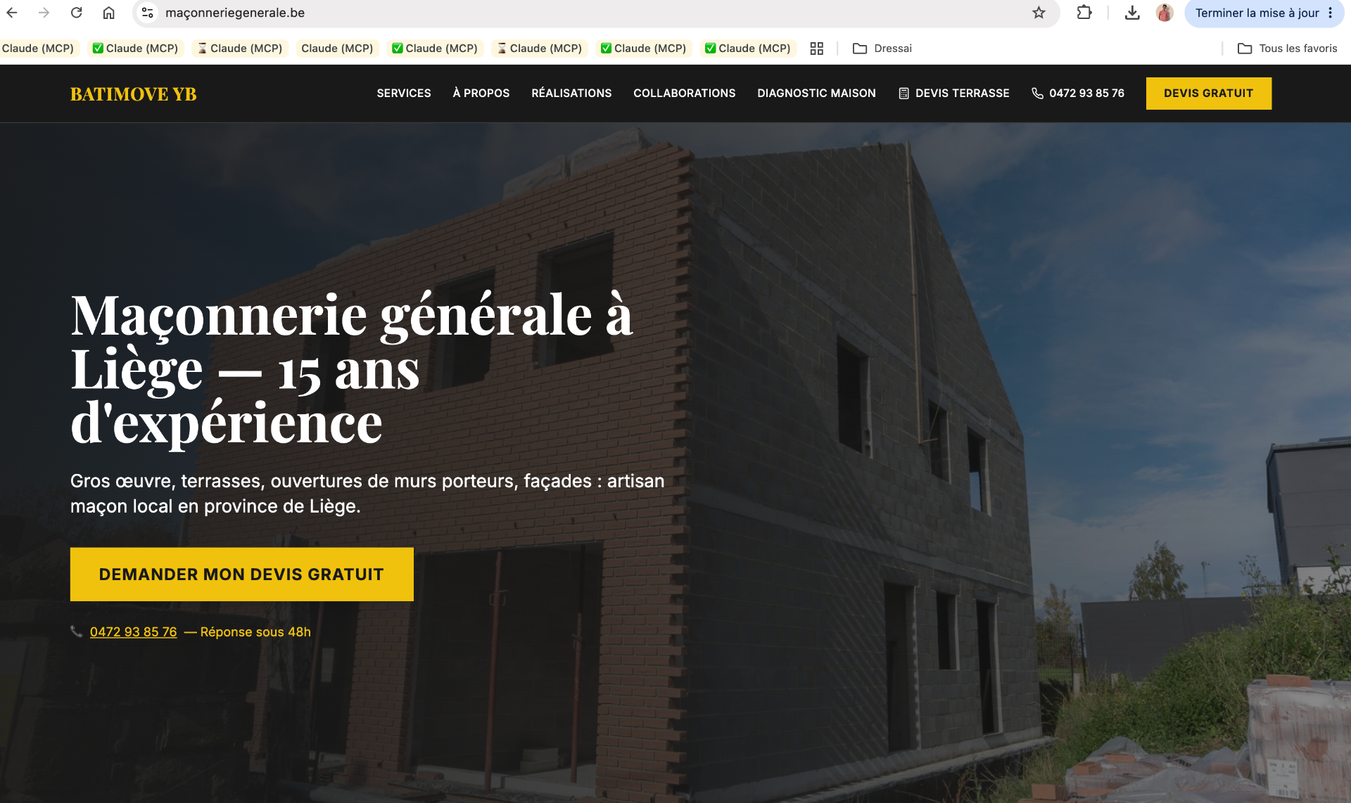 Hero maconneriegenerale.be — écosystème Batimove